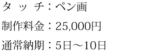 タッチ、制作料金、通常納期