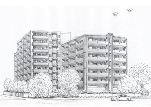 ペンシル画外観-3サンプル