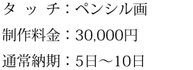 タッチ、制作料金、通常納期