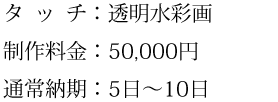 タッチ、制作料金、通常納期